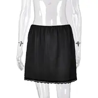 Linad Summer Sexy Satin White Mini Skirts For Women Street Chic Red High Waist Skirt Casual Slim Elastic Waist Skirt Female 2025 6