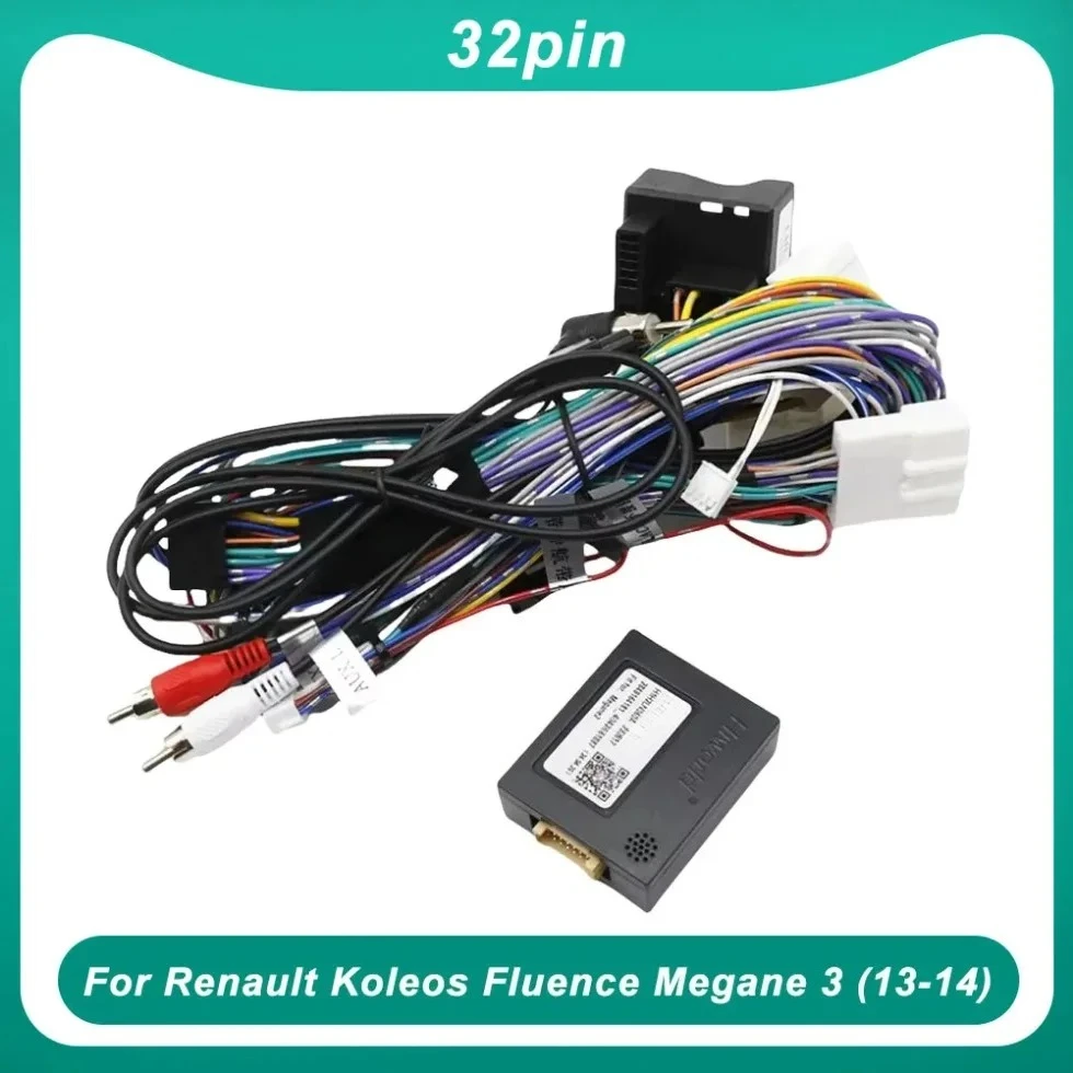 32 Pin Android Car Stereo Wiring Harness with CANBUS for Renault Koleos Fluence Megane 3 (2013-2014) Audio Installation Adapter