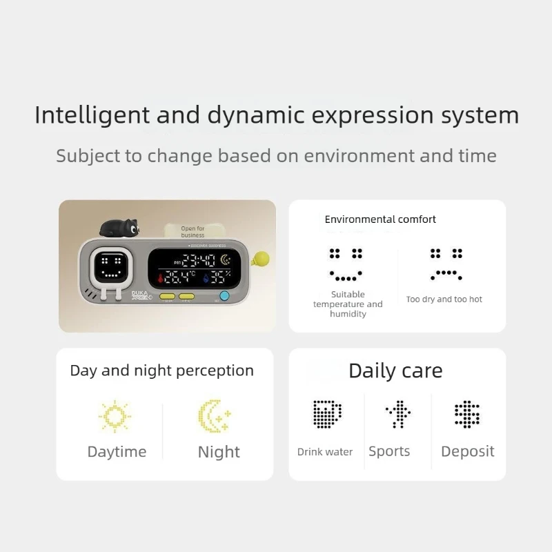 Picture 6: DUKA Smart Temperature Humidity Clock with Dual-Screen Multidimensional Display Multi-Function Indoor Desktop Decorative Item