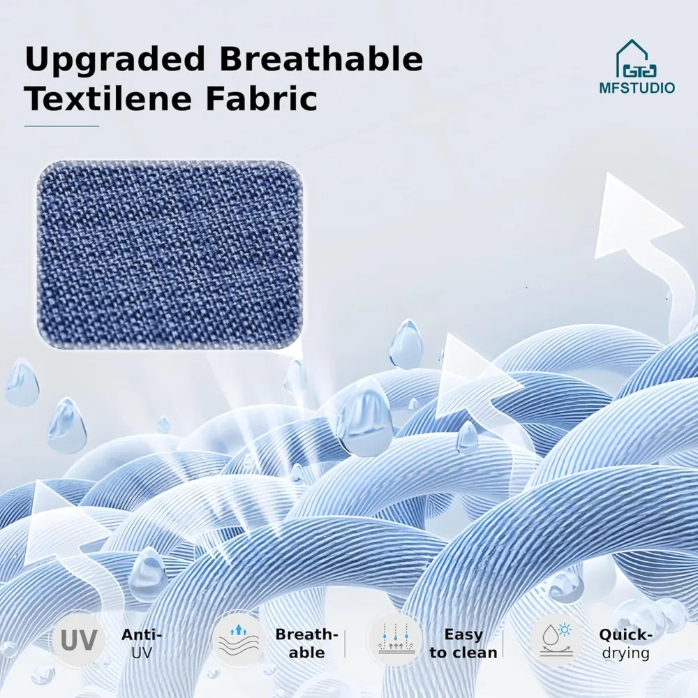 Set di 6 tavoli e sedie da patio, set da pranzo per esterni per 6 persone con tavolo in metallo e sedie girevoli, set di mobili da giardino per esterni da 7 pezzi