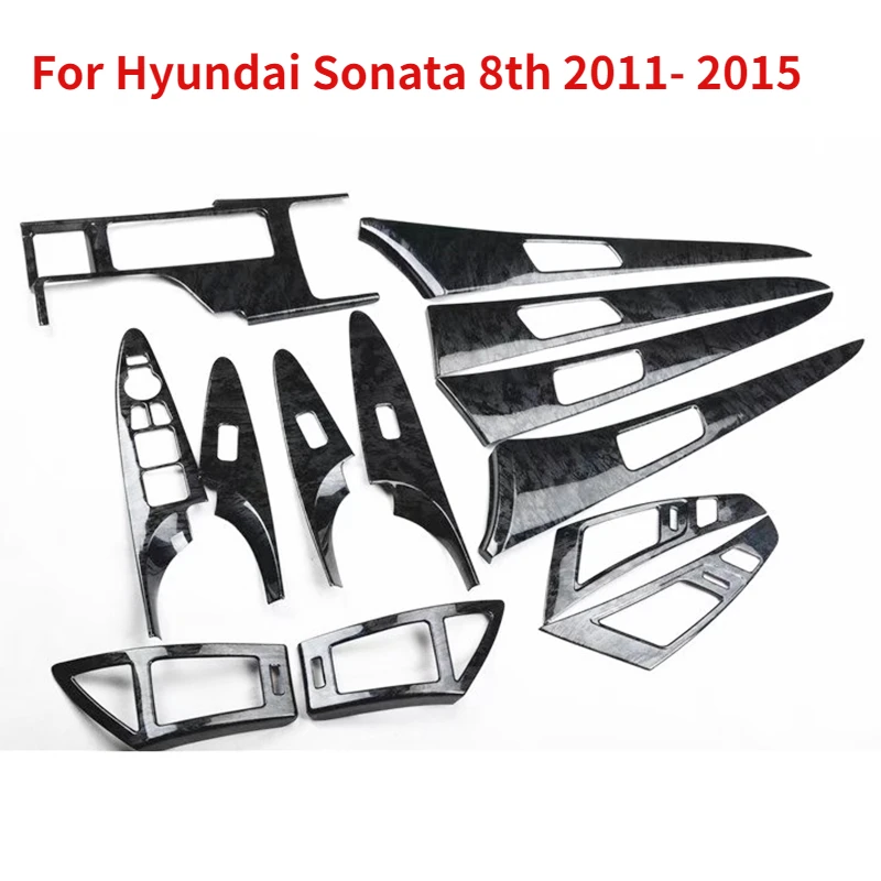 

For Hyundai Sonata 8th 2011 2012 2013 2014 2015 ABS Chrome Interior Air Vent Gear Door Panel Window Lift Cover