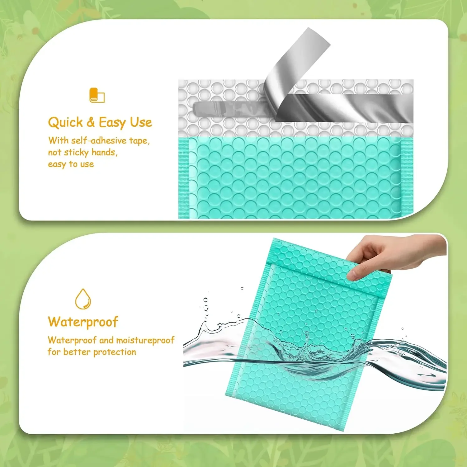 Verde 100 pçs bolha mailer embalagem saco pacote de entrega embalagem pequenas empresas suprimentos envelopes pacotes de envio envelope