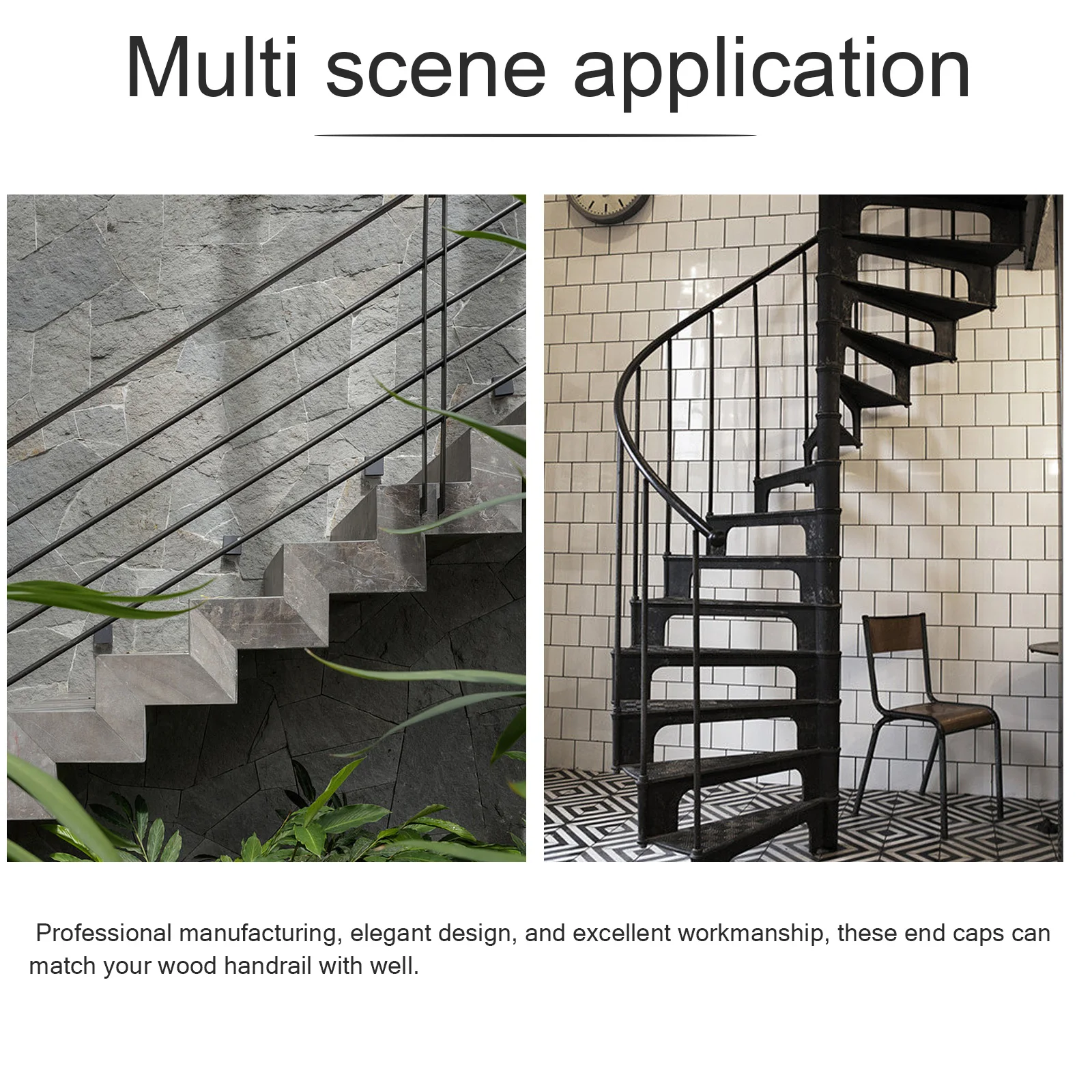 2 Pcs Excellent Workmanship End Caps Handrail Fit Stainless Steel Railing Covers Performance