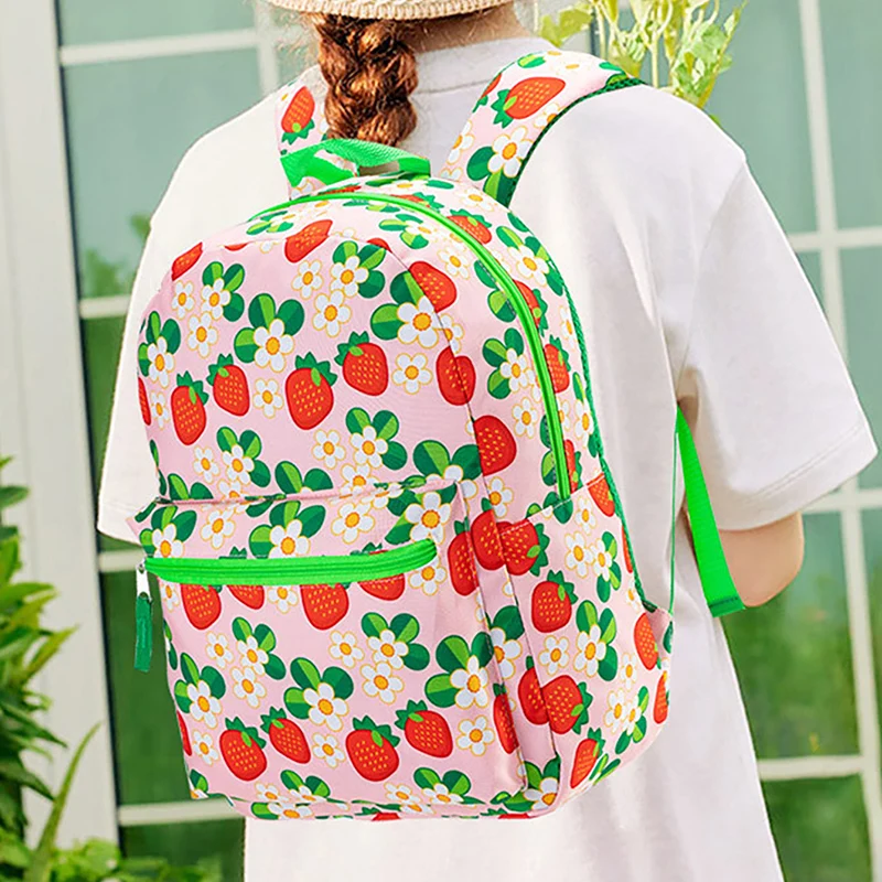 

3pcs Women Cartoon Backpack Lunch Bag Pen Bag Fashionable Random Printing Multi-layer Lightweight Breathable Shoulders Bag