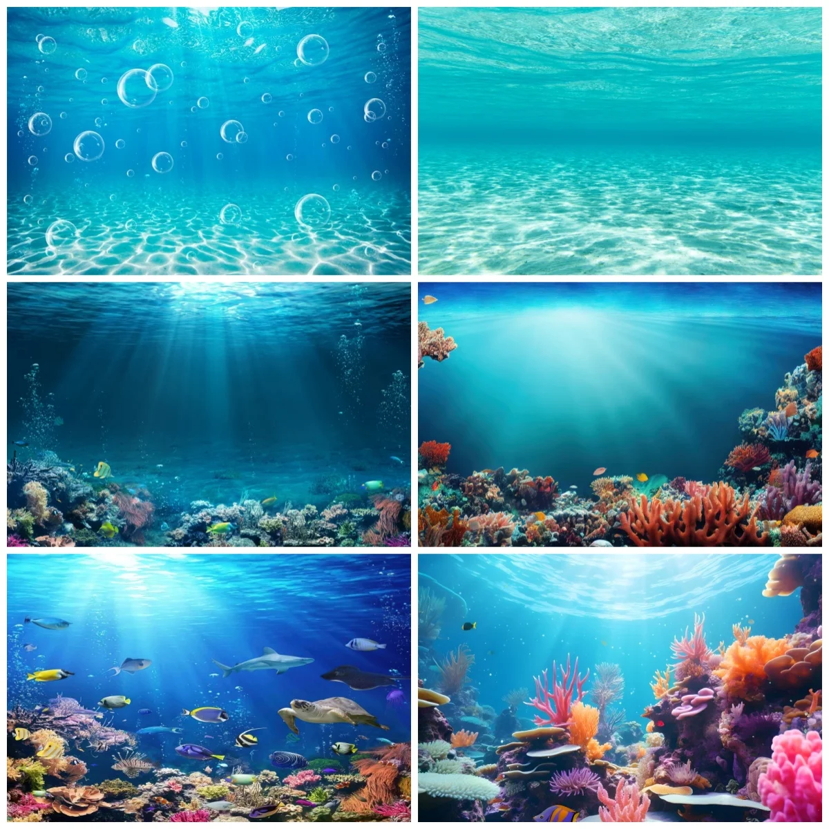 Sfondo Subacqueo Con Mondo Marino, Scafo, Squali, Oceano, Pesci, Coralli, Acquario, Decorazione Per Compleanno Di Bambini, Sfondi Per Fotografia