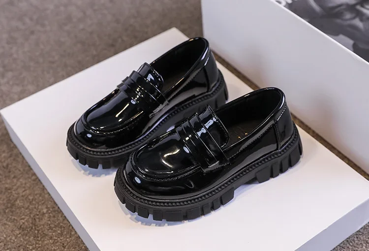 Frühling Herbst Jungen Mädchen Dickbesohlte Lackleder Oxford-Schuhe Kinder Weichbesohlte Rutschfeste Schul-Loafer Kinder Freizeit Schüler Schuhe – Detail 12