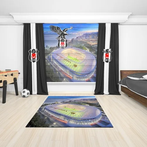 Textile Net Printed Besiktas Backdrop Curtain Bjk-24