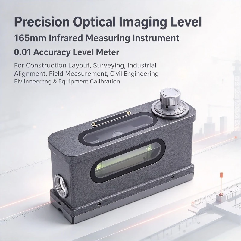 Precision Optical Imaging Level, 165mm Measuring Instrument, 0.01 Accuracy Level Meter for Construction Layout