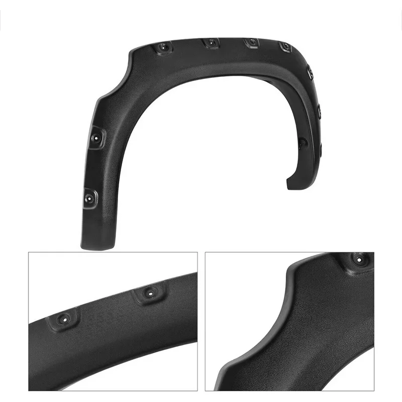 Auto Accessories Textured Pocket Rivet Bolt‑On Fender Flares Wheel Cover For Tundra 2007‑2013 Exterior Upgrade Spares