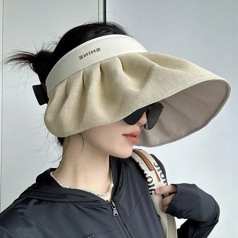 

Women's Straw Bucket Hat Summer Sunscreen Fishermen Cap Female Foldable Panama Sun Protection Hat Outdoor Camping Travel Sun Hat