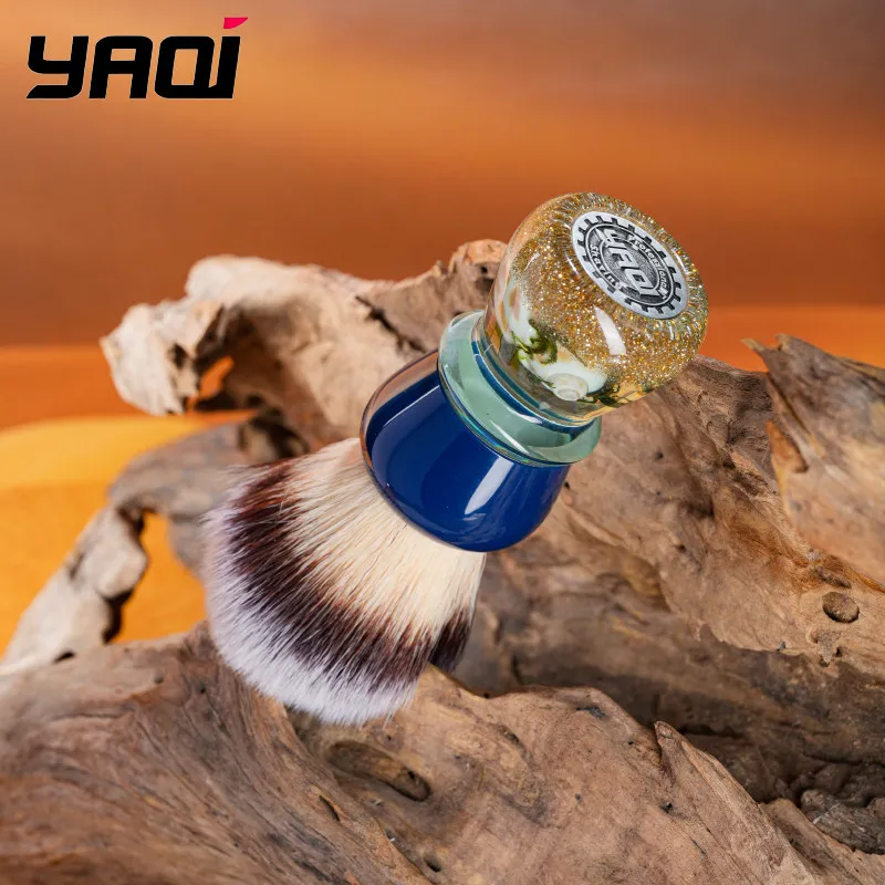 2026 YAQI Atlantis Men's Shaving Brush 24mm Synthetic Hair Soft Medium Stiffness Hair for Smooth Shaving Experience