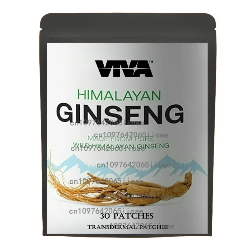 

30 Patches Korean Red Ginseng Root Transdermal Patches with Ginkgo Biloba Double Strength Energy, Focus
