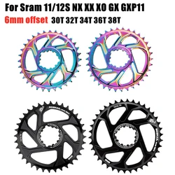 Pedaleira da bicicleta coroa liga de alumínio 3mm 6mm offset redondo  chainring para sram sx nx gx x01 xx1 mtb cárter