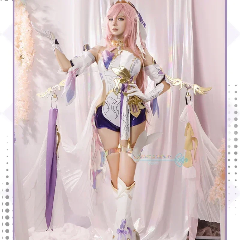 Honkai cosplay jogo honkai impacto 3: elysia herrscher do ego humano feminino cosplay traje peruca sapatos conjunto completo festa sexy ternos