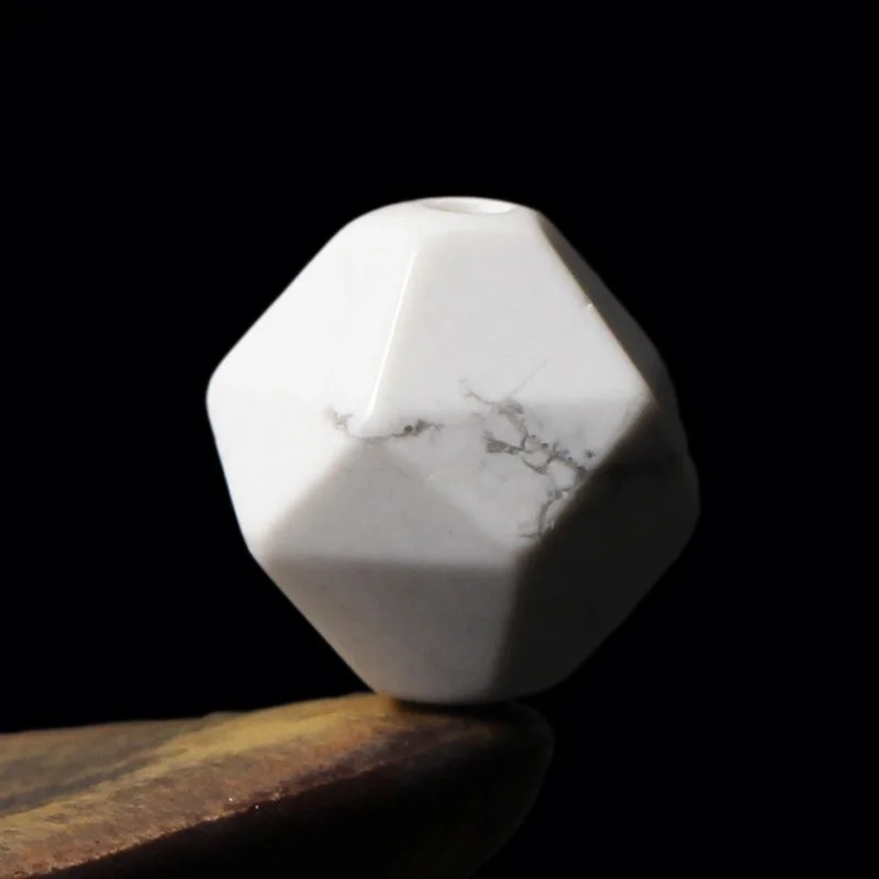 4A Natural White Turquoise Diamond Cut Single Bead DIY Beads Crystal Jewelry Making