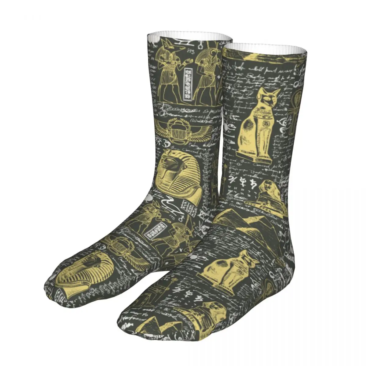 Compression Retro Style Ancient Egypt Hieroglyphs Woman Socks 2022 Men Sport Socks
