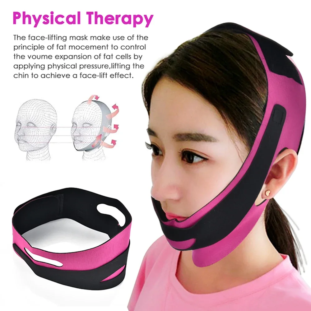 Face Slimming BANDAGE V Line Facial Shaper Elastic Double Chin Remover Lift UP เข็มขัดเครื่องนวดหน้าผู้หญิงสายคล้อง Skin Beauty Care