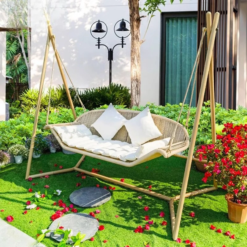 

Vine Dynasty Outdoor Swing Hanging Chair Internet celebrity Indoor Double Hanging Basket Swing Outdoor Courtyard Swing Garden Sw