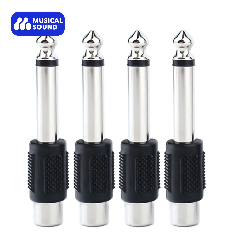 موسيقي صوت-مقبس جاك أحادي إلى RCA ono محول مقبس أنثى ، phana Male ، موصلات المكونات ، 4
