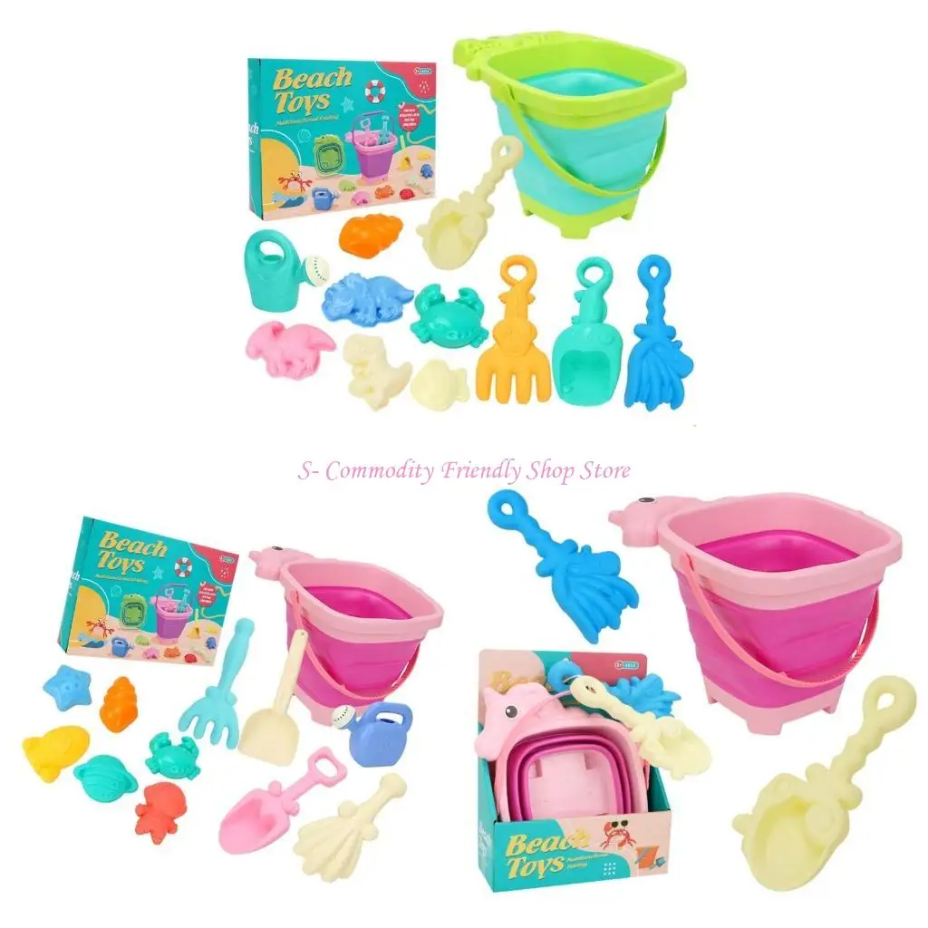 

85ae Kids Sand Bucket Shovel Set для пляжных и садовых приключений Эргономичная ручка песка играет на формирующую игрушку для на