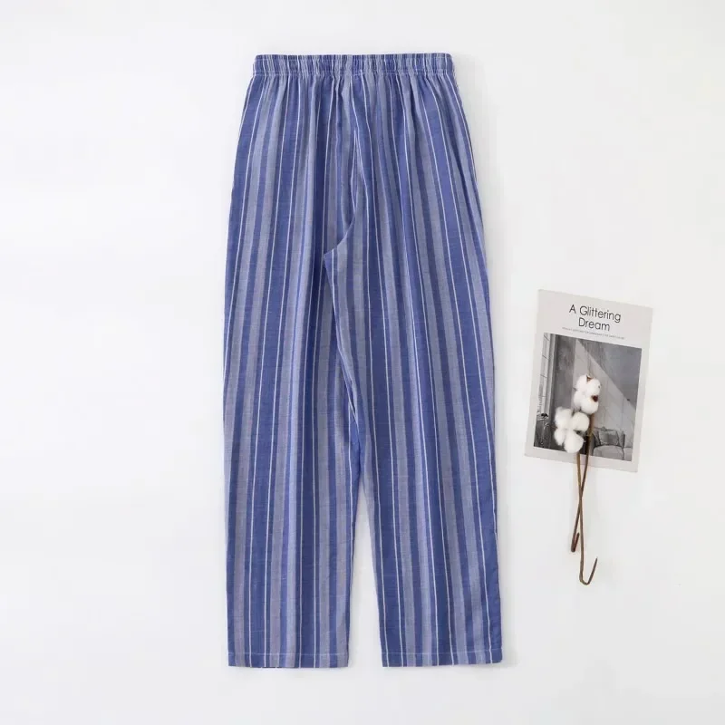 Spring 2023 Homme Pijama Lounge Wear Pyjama Men Autumn Trousers Striped Pants Cotton Sleepwear Pajama Male Bottoms