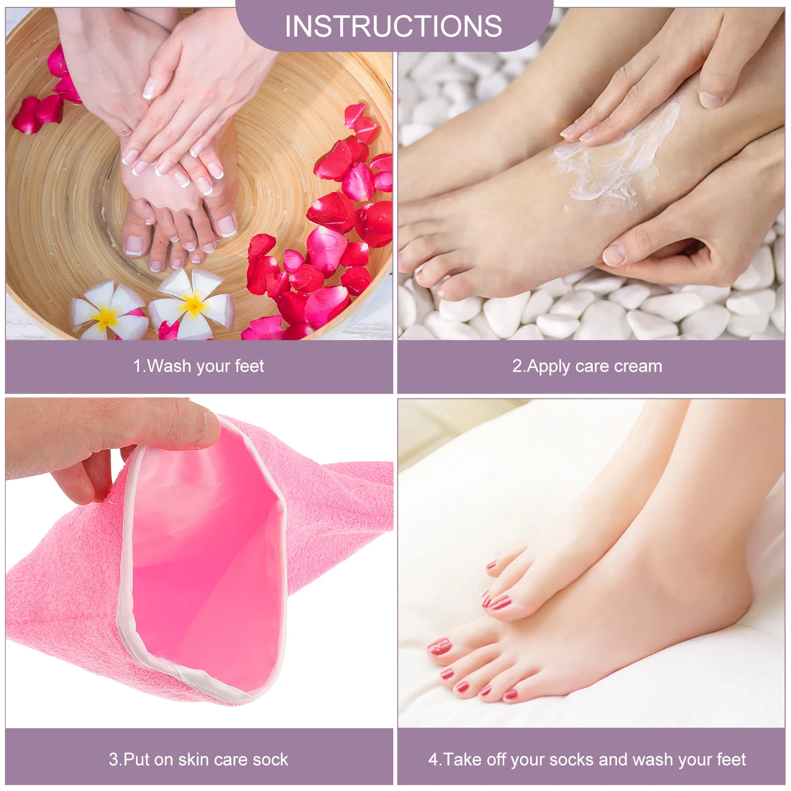 

2Pcs Moisturizing Socks Foot Cover for Repair Softening Dry Cracked Heels Foot Care Socks Hydration Treatment Moisturizing Sock
