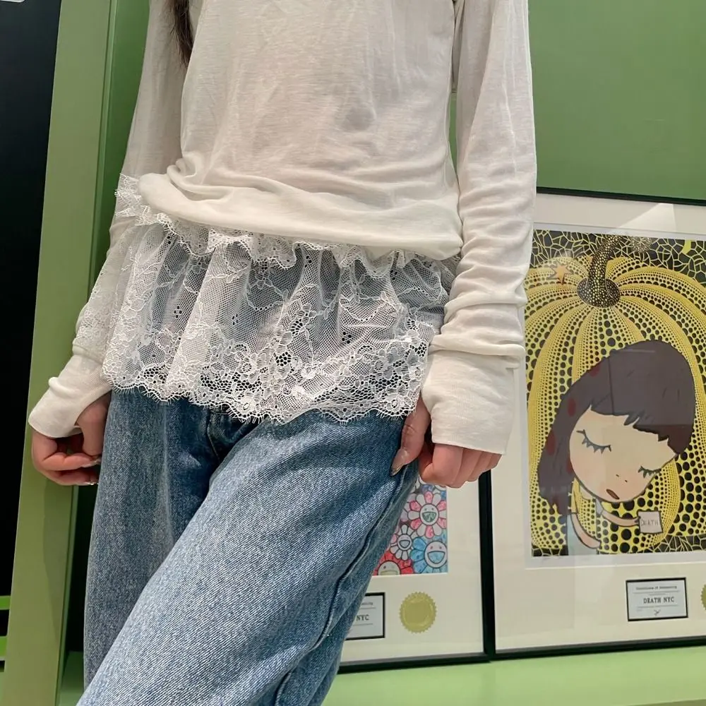 Cortina de peido com acabamento em renda da moda, mini saia muito versátil, acessórios de moda avançados, cortina de quadril, verão