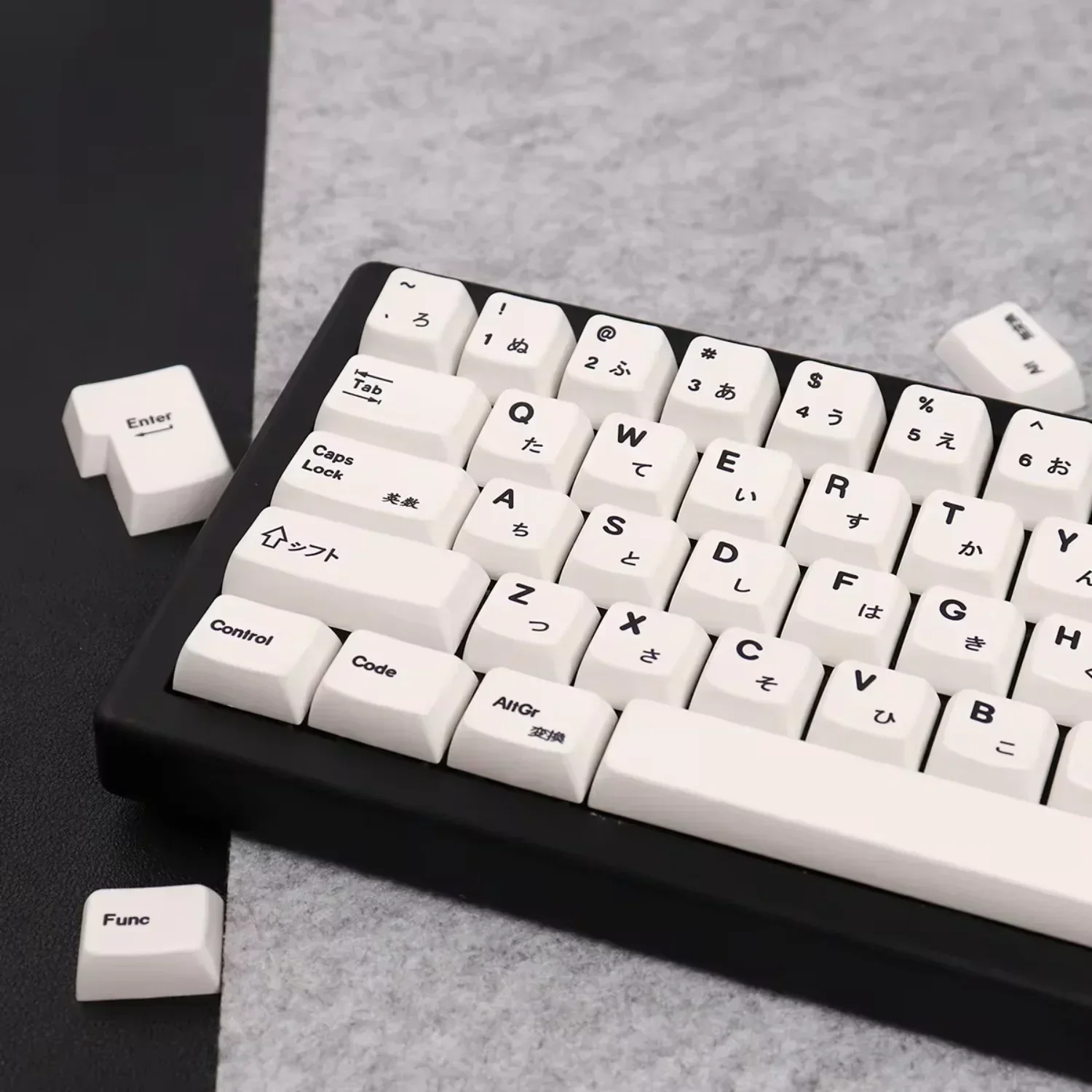 Japonês MDA Keycaps, simples, branco puro, PBT, personalizado para 60, 84, 98, 108, teclado mecânico, 150 teclas