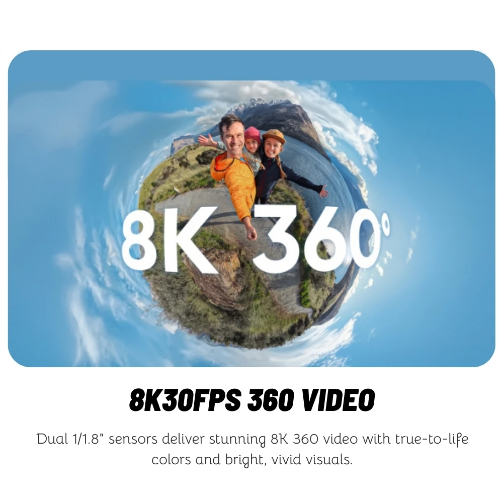 Insta360 X4 Air 2025 إطلاق جديد 360 كاميرا الحركة 8K 30fps خفيفة الوزن 165g عدسة قابلة للاستبدال Insta 360 كاميرا رياضية أصلية #4