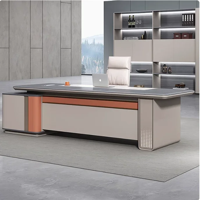 Wholesale Commerical Furniture Office Table Large Storage Modern Computer L Shaped Manager Director Boss Desk with Drawer