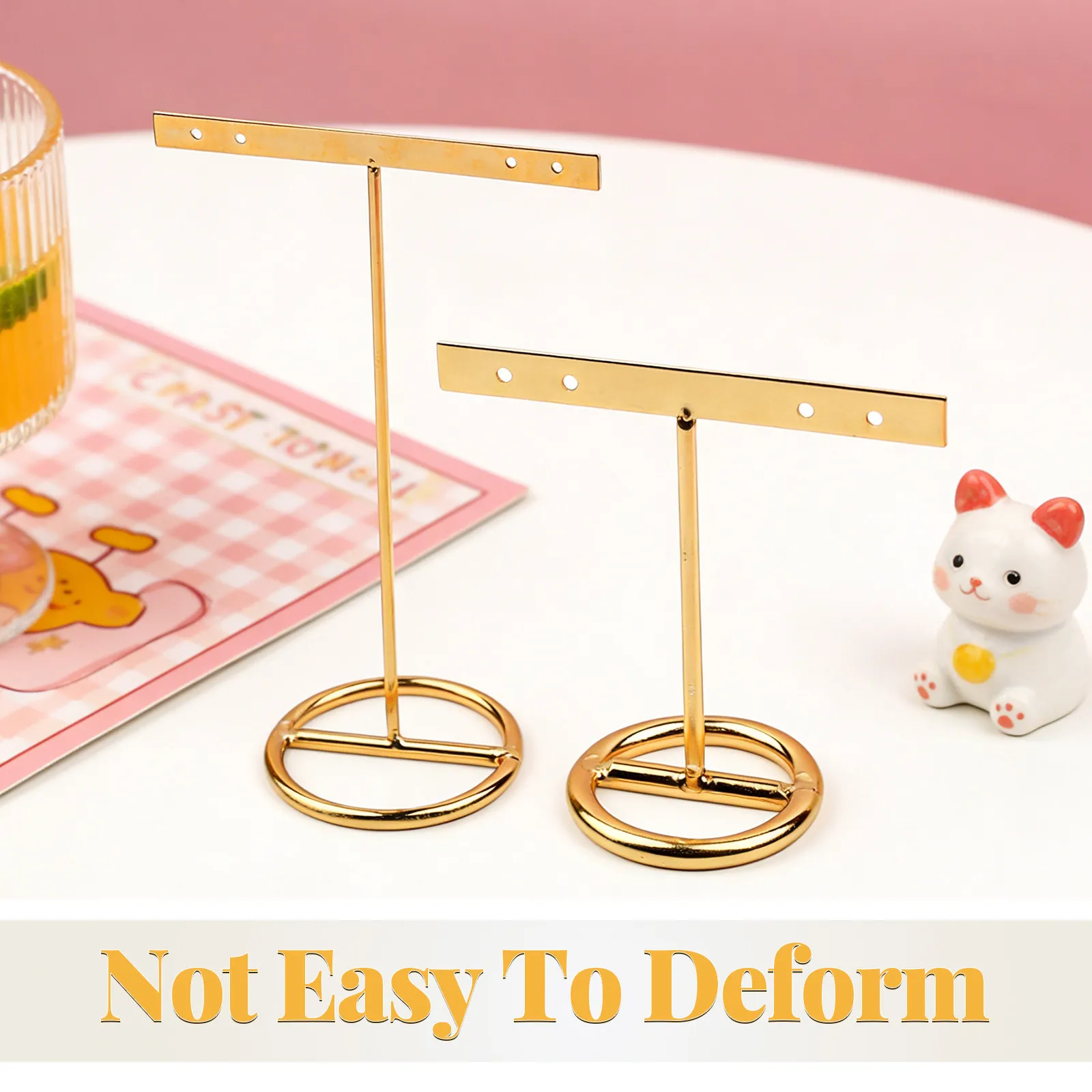 2Pcs T-Shape Earrings Display Stand Jewelry Organizer Rack Holder Stable for Earrings Bracelet Keys Jewelry Display