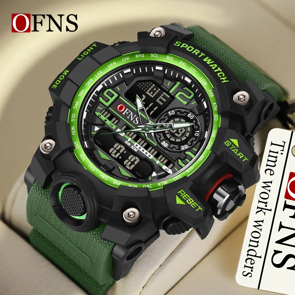 

OFNS Brand Men's Digital Watch Military Sports Quartz Watch Top Luxury LED Waterproof Men's Quartz Electronic Watch 3133