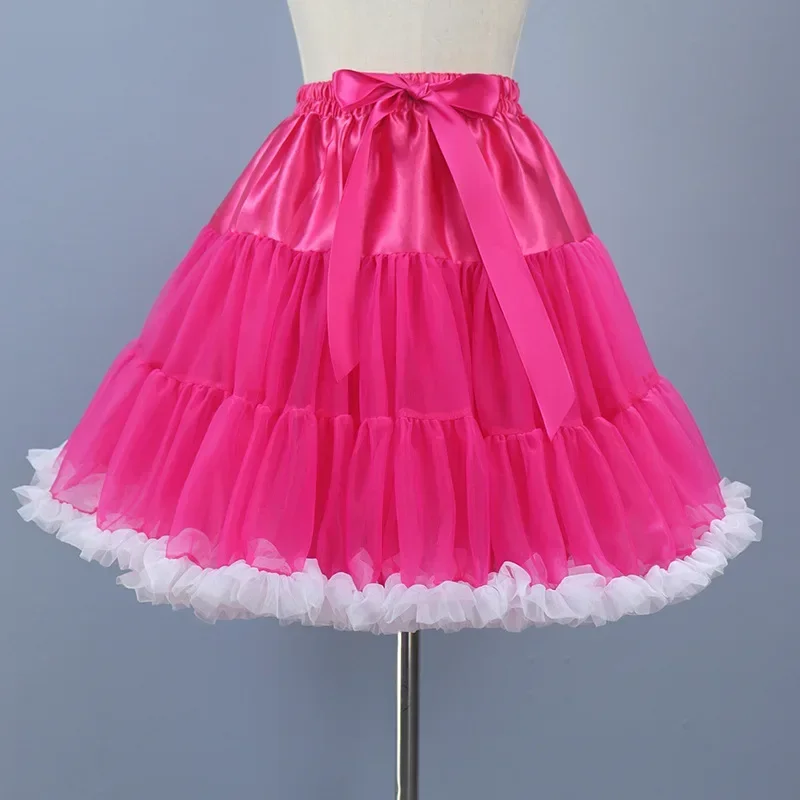 Tutu Fuchsia Petticoats Tulle กระโปรงสั้นสําหรับงานแต่งงานชุด Crinoline Jupon กระโปรงผู้หญิง