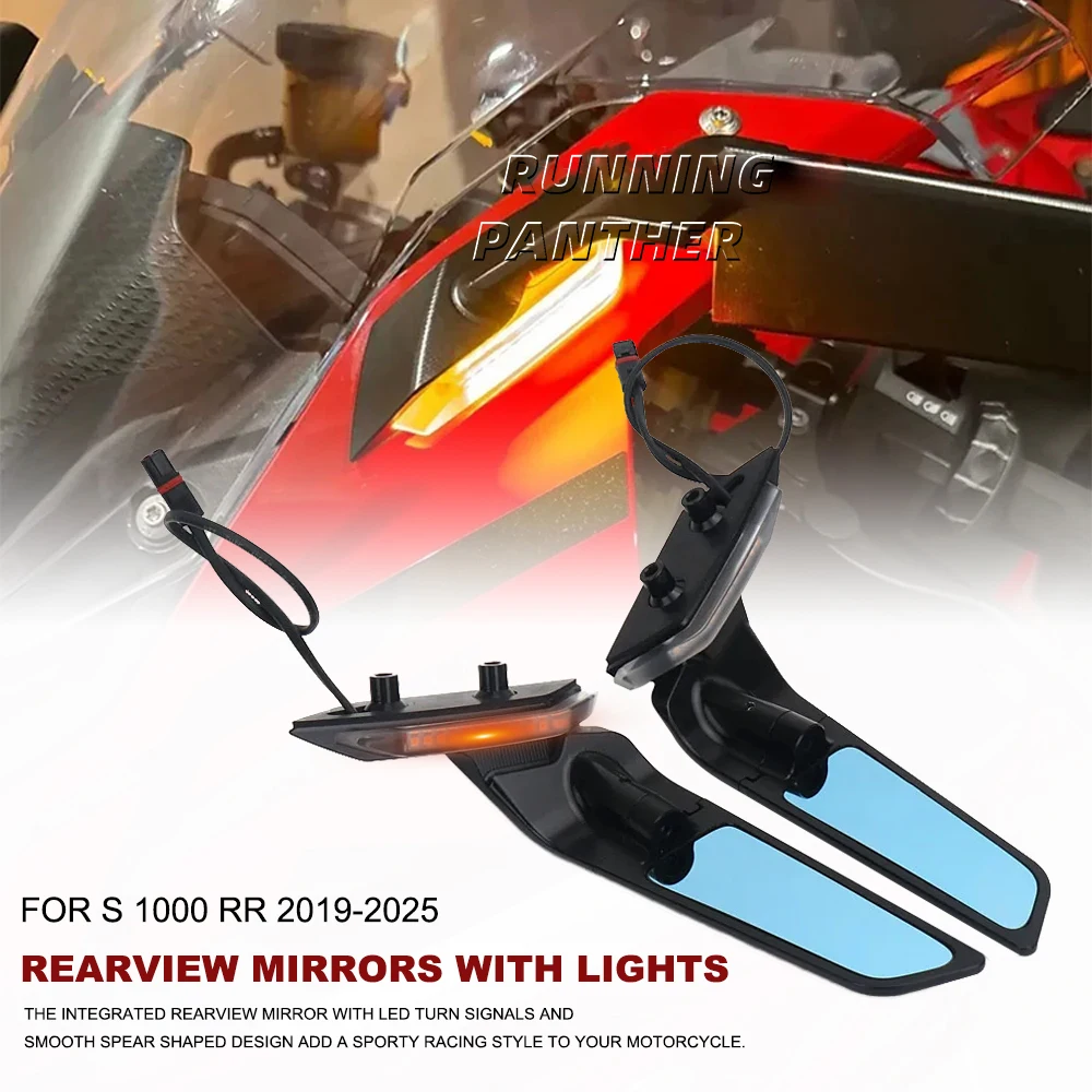 

Rearview Rear View Side Mirrors With LED Turn Signal Light For BMW S1000RR S1000 RR S 1000 RR 2019- 2023 2024 2025