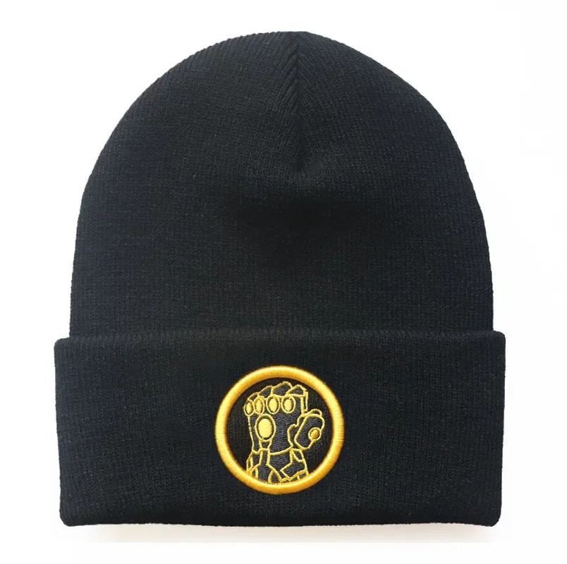 Jouets chauds Spiderman tricoté chapeau dessin animé broderie bonnet Iron Man Thanos les Avengers unisexe casquette chaude cadeau de noël