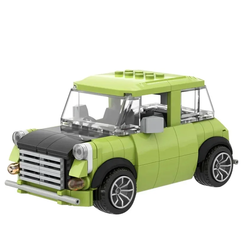 MOC Beanss Mini Car Building Blocks 242 Pieces Classic Comedy Green Sedan Vehicle Model Bricks Toys Kid Birthday Holidays Gift