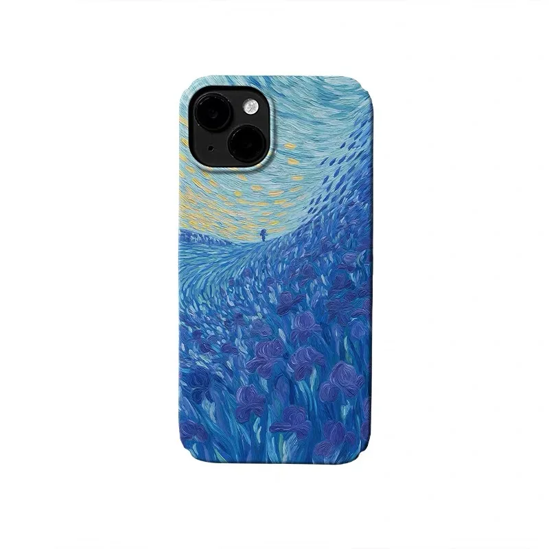 

Korean Ins Blue Flowing Ocean Phone Case for IPHONE 17 Air 16E 15 PROMAX 14 Plus 13 12 MINI 11 PRO 16Plus XR Acrylic Phone Cover