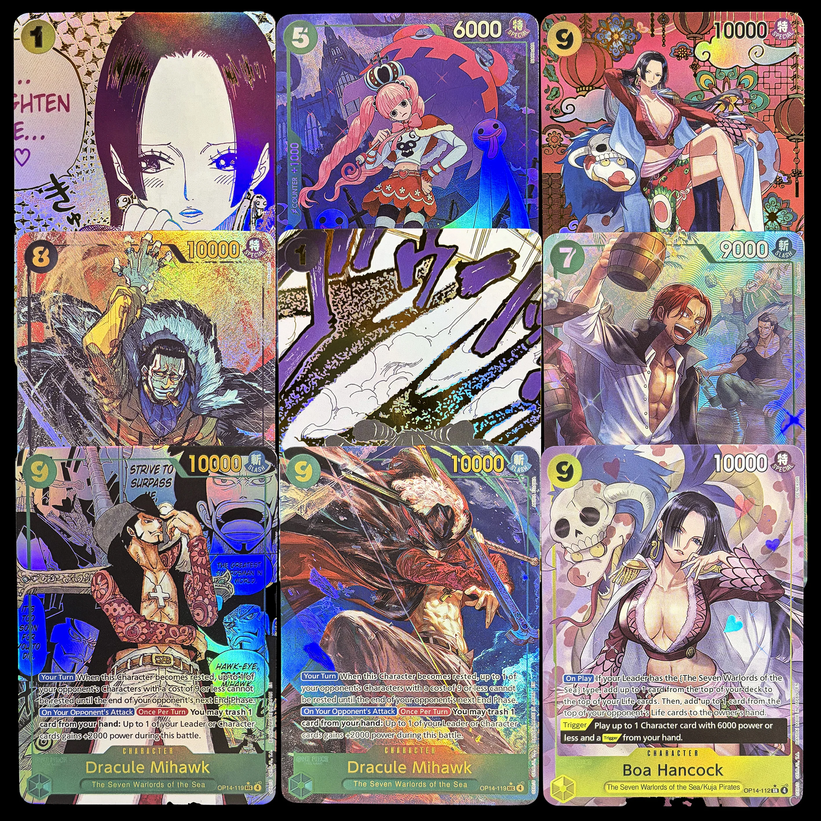One Piece TCG Premium Proxy Cards Set - Mihawk Hancock Shanks Crocodile Perona OPCG Game Card for Deck Building & Collection