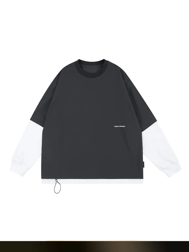 

Мужская толстовка NTED в американском ретро-стиле с цветными блоками, весенняя, для активного отдыха, дышащая, быстросохнущая, с эффектом прохлады, имитация двухслойности