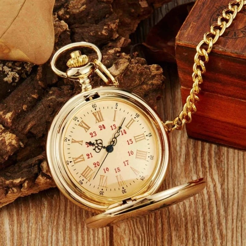 To My Son Quartz Pocket Chain Watch Gold Case Necklace Watches For Men Kids Birthday Best Gifts Mens Pocket Watches