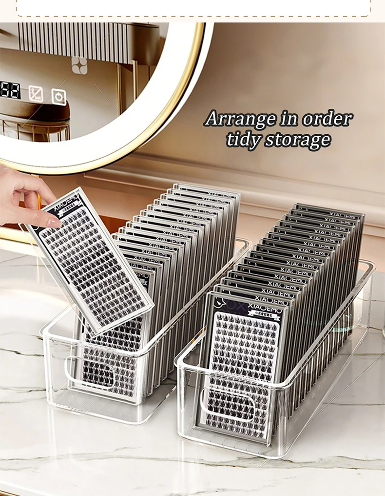 1/3/5 Stück Make-up-Organizer, transparente, rechteckige, vertikale Aufbewahrungsbox für Wimpernverlängerungswerkzeuge, Kleber, Maniküre- und Salonwerkzeuge – Detail 4