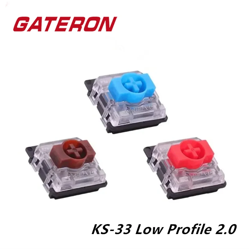 

Gateron KS-33 Low Profile 2.0 Switch 3 Pin Blue Red Brown RGB Customized DIY Hot Swap Mechanical Keyboard Air60 Air75 K1 K3 K7