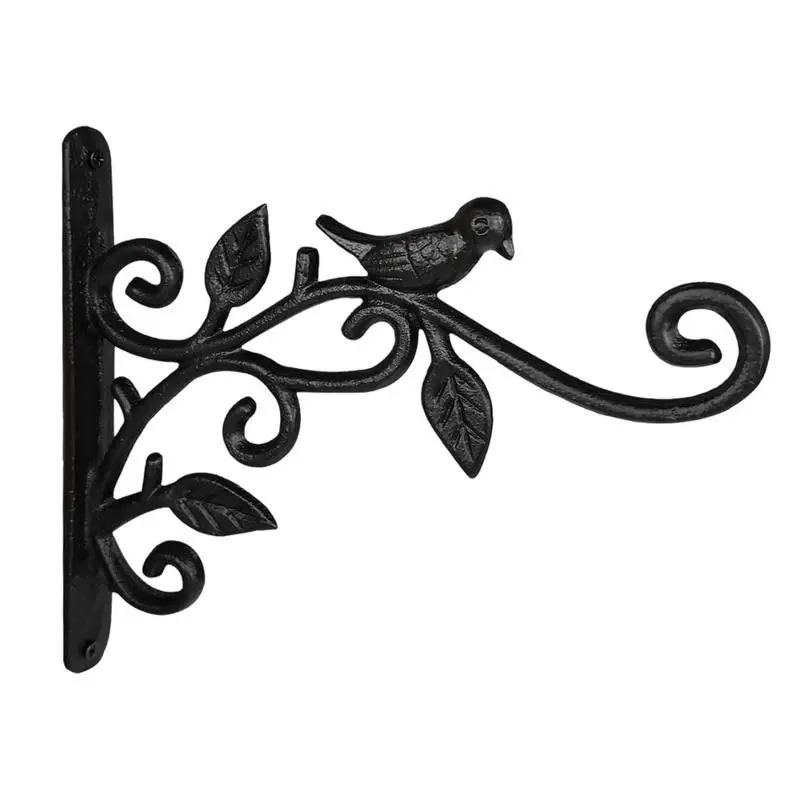 Plant Hangers Outdoor Iron Art Flower Basket Planter Flower Pots Bracket Non-slip Plant Hanger Wall Mounted For Entrances Patios