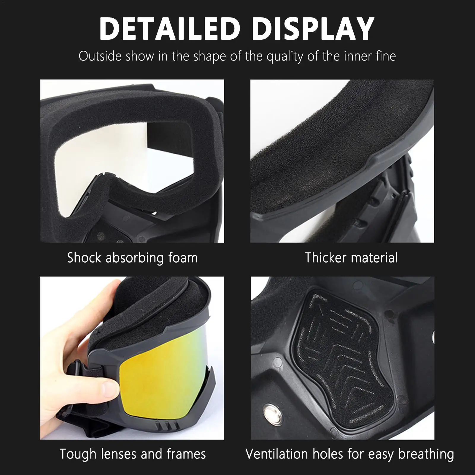 Очки для верховой езды, защитные очки для мотокросса на все лицо, винтажные очки для мотокросса, пылезащитные противотуманные сварочные очки для улицы