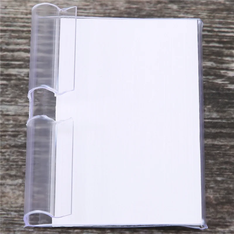 AB33-50Pcs Clear Plastic Label Holder Price Tag, Shelf Label Clip Removable Label Holder For Storage Bins Basket Labels