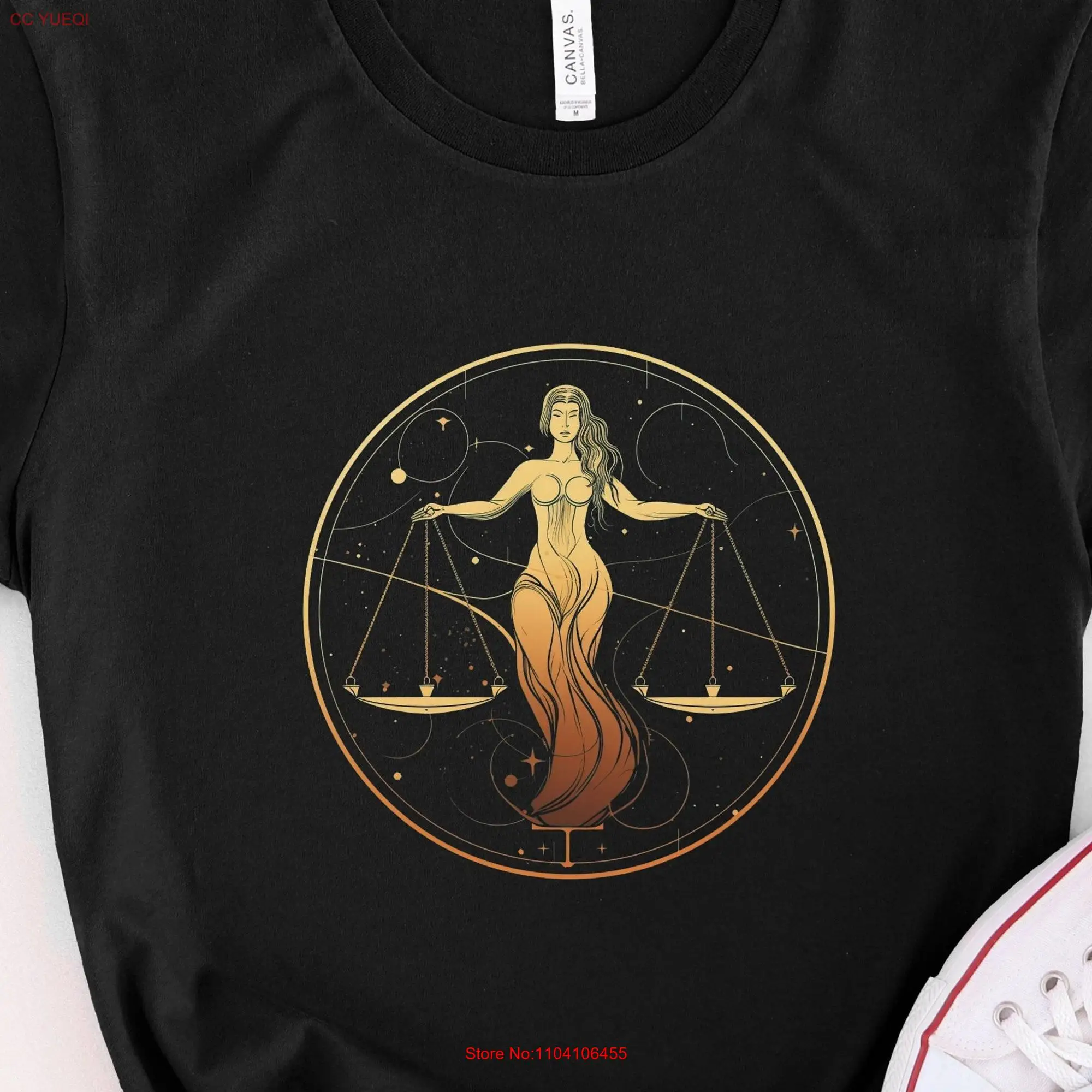 Celestial Goddess T Shirt Sacred Geometry Spiritual Mystical Signs Libra Zodiac Top Astrological long or short sleeves