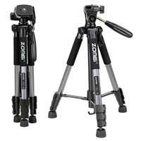 140cm Tall Heavy Duty Camera Floor Tripod Portable Professional Aluminum Stand Tripod with Pan Head for DSLR Canon Nikon Phone