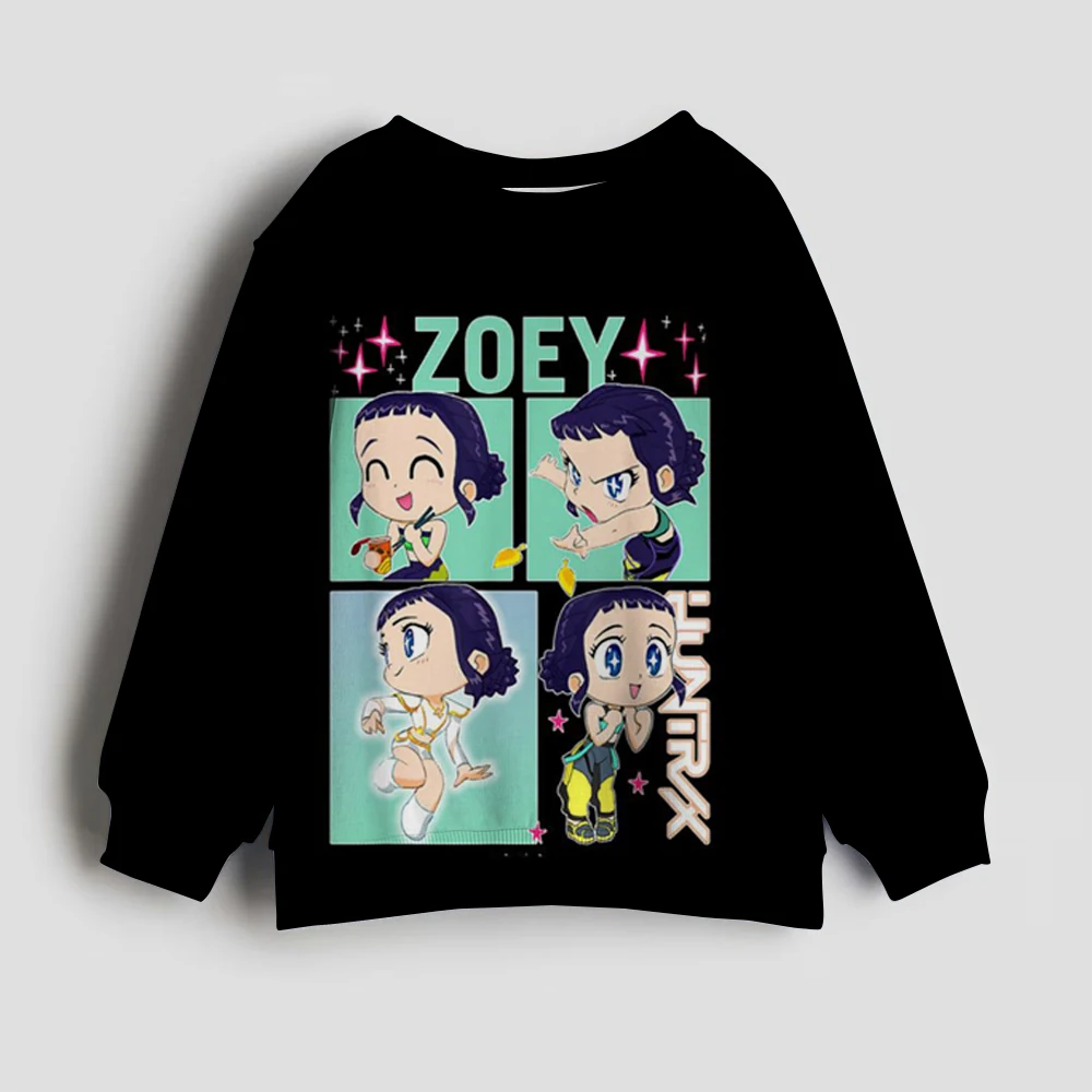 90s Y2k Huntrix هوديي مانغا الاطفال Kpop شيطان الصيادين الفيلم المشجعين هدية الأطفال البلوز لطيف النمر هودي للبنين بنات