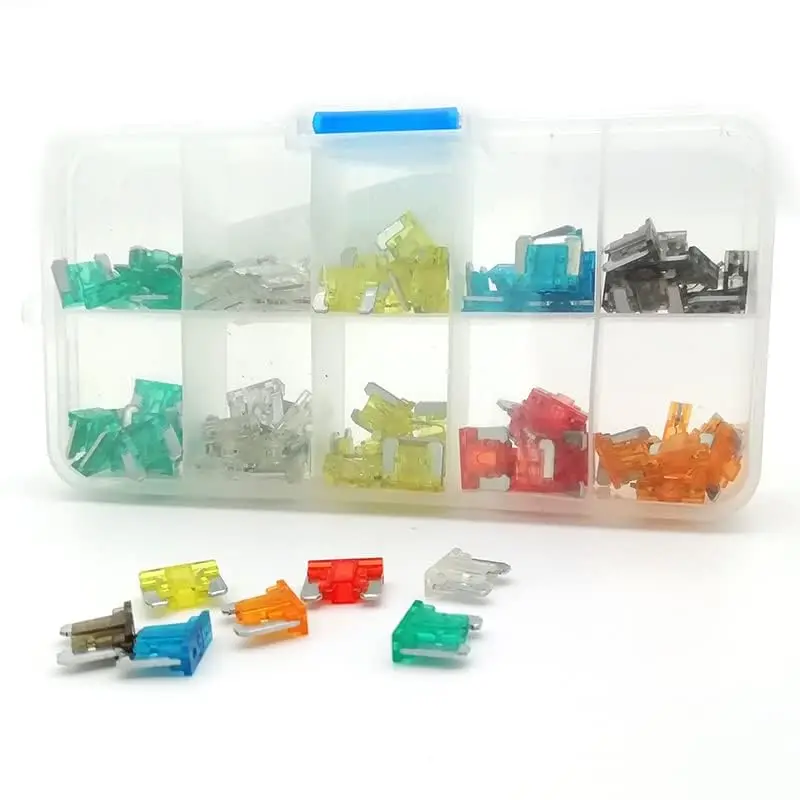 

100 шт./лот, различные автомобильные мини-низкопрофильные предохранители, комплект 5 7,5 10 15 20 25 30 А, комплекты