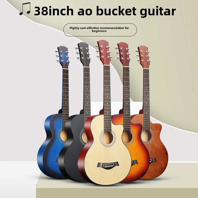 38 Inch Student Guitar with Starter Kit Basswood Guitar Music Instrument Acoustic Guitar Kit for Kids/Boys/Girls/Teens/Beginners